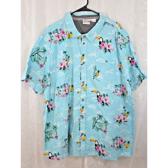 Ron Jon Surf Shop Other - Ron Jon Surf Shop Teal Blue Hawaiian Shirt Tropical Toucan NWT